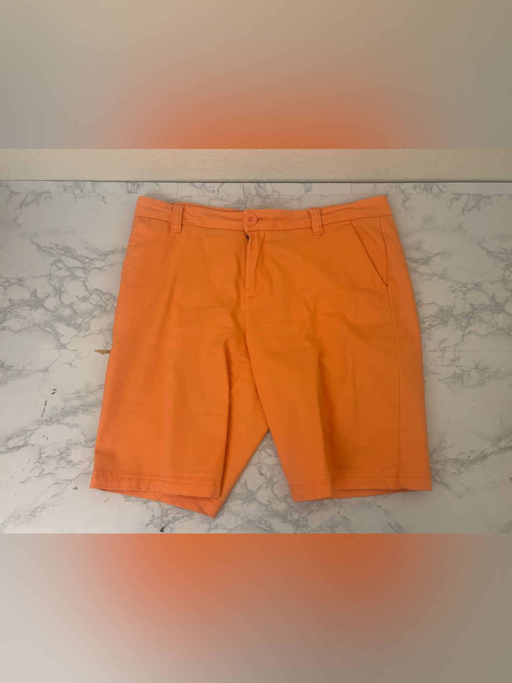 BCG Women’s Khaki Chino Shorts – Size 8 Orange Bermuda Casual Hiking